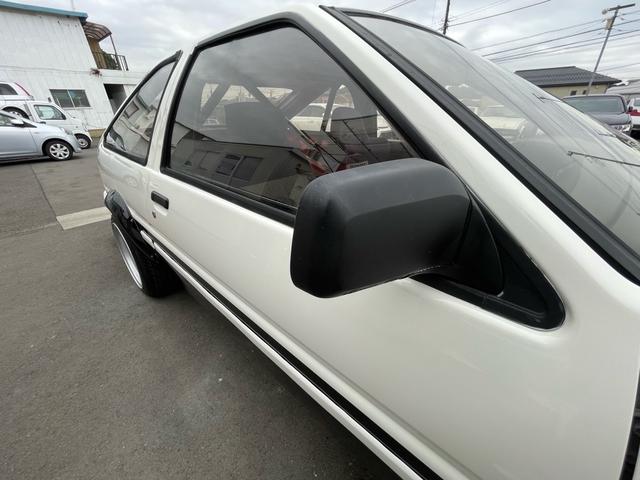 カローラレビン ＧＴ　ＡＰＥＸ　公認左ハンドル　３ドアハッチバック　エアコンパワステ付　２名乗車　エンジンフルオーバーホール済　ワイドフェンダー　ロールケージ　社外ハンドル　ワタナベ深リム１５インチ　ブリッドバケットシート　ＥＴＣ付（78枚目）