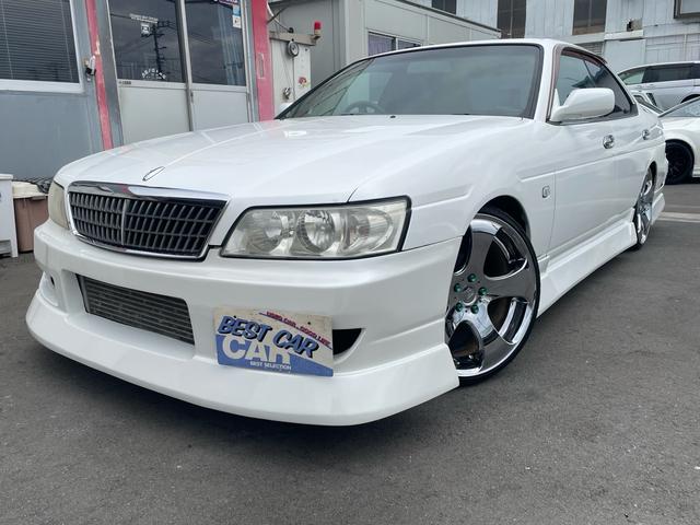 ローレル ２５メダリスト　公認５速　ＲＢ２５ＤＥＴ載せ替え　後期フェイス　社外フルエアロ　ステンマフラー　車高調　前置きインタークーラー　社外エアクリーナー　ワークＬＳ２０インチホイール（3枚目）