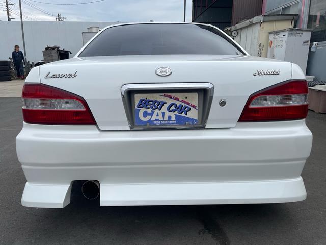 ローレル ２５メダリスト　公認５速　ＲＢ２５ＤＥＴ載せ替え　後期フェイス　社外フルエアロ　ステンマフラー　車高調　前置きインタークーラー　社外エアクリーナー　ワークＬＳ２０インチホイール（18枚目）