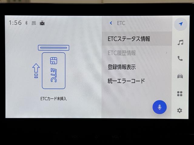ナビ画面に連動したＥＴＣを装備しています。　過去に利用した利用料金も一目で分かって、とっても便利です。　ＥＴＣの抜き忘れ、挿し忘れも警告してくれるので安心ですね。
