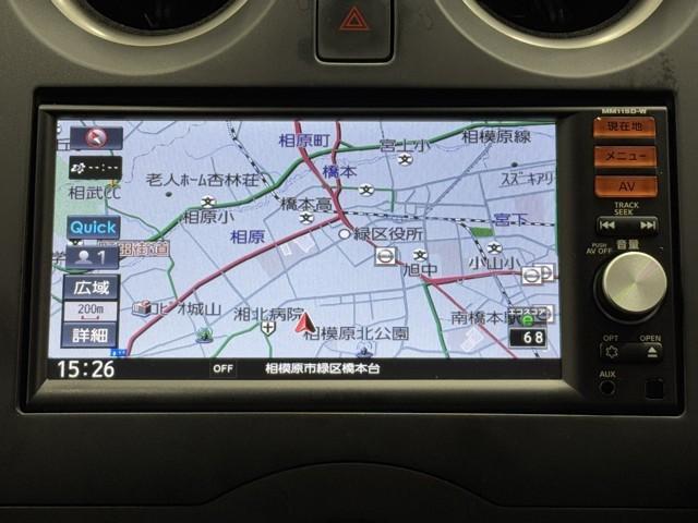 ノート Ｘ　レーダーブレーキサポート　メディアプレイヤー接続　ＥＴＣ搭載　記録簿付き　スマトキー　セキュリティーアラーム　キーレス　運転席助手席エアバッグ　ナビＴＶ　横滑防止　バックカメラ　エアコン　ＡＢＳ（5枚目）