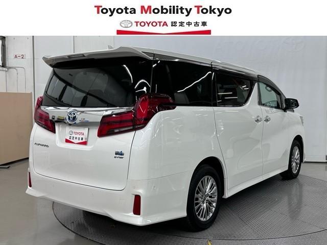 アルファードハイブリッド ＳＲ　Ｃパッケージ　点検記録簿　ワンオナ　バックモニター　オートエアコン　ＬＥＤ　横滑り防止機能　ＡＢＳ　イモビ　ＡＣ１００Ｖ電源　アルミ　ドライブレコーダー　ナビ＆ＴＶ　４ＷＤ　ミュージックプレイヤー接続可　３列シート（2枚目）