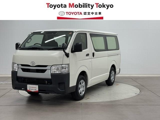 ハイエースバン ロングDX 助手席エアバッグ ブレーキサポート リアカメラ フルセグテレビ DVD PW 運転席エアバッグ ナビテレビ 横滑り防止 整備点検記録簿 イモビ付 パワーステアリング エアコン ABS キーレス(4枚目)