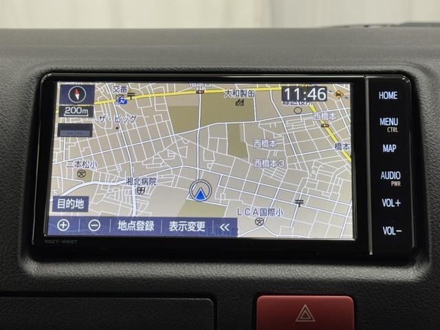 ハイエースバン ロングDX 助手席エアバッグ ブレーキサポート リアカメラ フルセグテレビ DVD PW 運転席エアバッグ ナビテレビ 横滑り防止 整備点検記録簿 イモビ付 パワーステアリング エアコン ABS キーレス(8枚目)