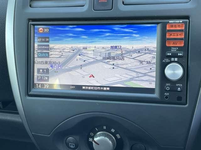 マーチ １．２　Ｓ　プラムインテリア　ワンオーナー　純正ナビ　１オーナー　エアコン　パワーステアリング　ＡＢＳ　エアバッグ　パワーウィンドウ（3枚目）