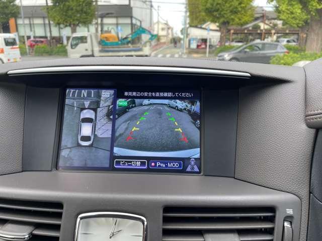 フーガ ３．７　３７０ＶＩＰ　セミアニリン本革シート後席読書灯ＡＶＭ　本革シート　インテリキー　ＬＤＰ　Ｂカメラ　クルコン　ＥＴＣ　ＨＤＤナビ　１オーナー　サイドカメラ　キーフリー　記録簿　アルミホイール　衝突軽減ブレーキ　ＬＥＤヘッド（6枚目）