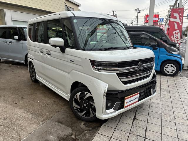 スペーシアカスタム ハイブリッドXSターボ 届出済未使用車☆ターボ☆スズキセーフティサポート☆全方位カメラ☆デュアルカメラブレーキサポートII☆純正9インチナビ☆フルセグTV☆ハーフレザーシート☆マルチユースフラップ☆ヘッドアップディスプレイ(70枚目)