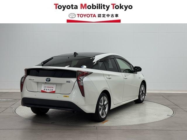 プリウス Sセーフティプラス 衝突回避システム Bモニター ドラレコ付き 定期点検記録簿 LEDライト クルコン ETC装備 スマートKEY ナビTV イモビライザー 横滑り防止機能 PW カーテンエアバッグ キーレスエントリー(2枚目)