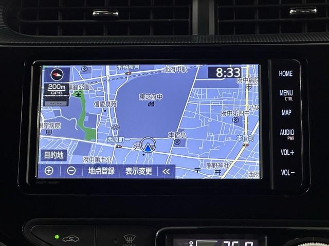 アクア Sスタイルブラック AUX端子 ECOモード 記録簿あり バックモニタ- 地デジフルセグ ナビTV イモビライザー スマートキープッシュスタート アルミホイール ETC付き Wエアバッグ キーフリ メモリーナビゲーション(5枚目)