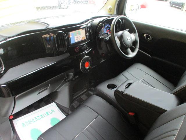 キューブ ライダー 純正HDDナビ フルセグ バックカメラ Bluetooth 革調シートカバー LEDヘッドライト 室内灯LED プッシュスタートスマートキー ビルトインETC WORK16インチAW ローダウンサス(45枚目)