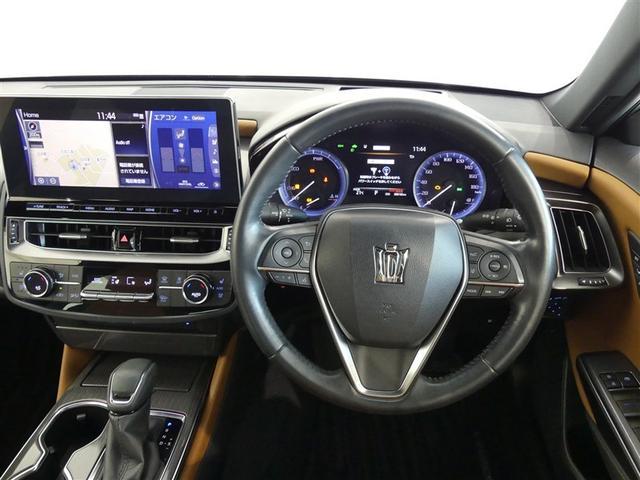 クラウンハイブリッド Ｇ　革シート　フルセグ　メモリーナビ　バックカメラ　衝突被害軽減システム　ＥＴＣ　ＬＥＤヘッドランプ　ワンオーナー　ＤＶＤ再生　ミュージックプレイヤー接続可　記録簿　安全装備　オートクルーズコントロール（4枚目）