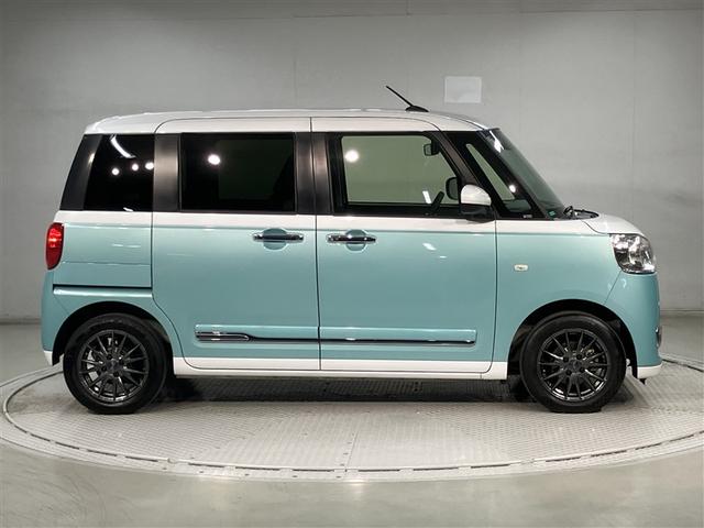 ムーヴキャンバス ストライプスＧターボ　シートヒーター　両側自動ドア　フルセグナビＴＶ　ＤＶＤ再生　カーテンエアバック　Ｂカメ　レーダーブレーキサポート　アルミホイール　フルセグＴＶ　スマキー　クルーズコントロール　運転席助手席エアバッグ（3枚目）