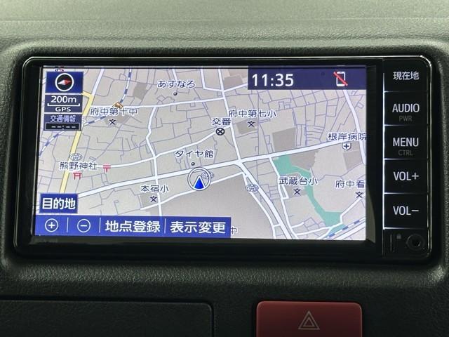 ハイエースバン ロングジャストローＤＸ　イモビ　横滑り防止　キーレスキー　衝突軽減ブレーキ　ナビＴＶ　パワステ　Ｂカメ　ワンセグＴＶ　エアコン　メモリーナビ　ＡＢＳ　ドライブレコーダー　整備点検記録簿　運転席エアバッグ　ＡＵＸ接続可　ＰＷ（5枚目）