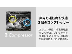 ２コンプレッサーで庫内の冷却が早く車内エアコンも快適利用可能です！エバポレーターが薄型で庫内が広く使えます 3