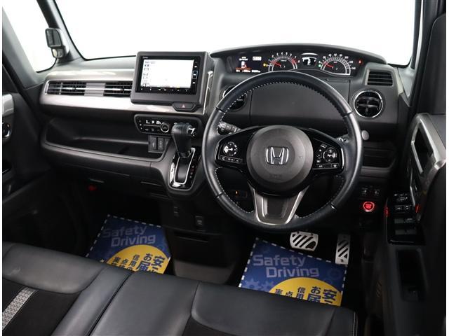 N-BOXカスタム Lターボ スタイル+ブラック 特別仕様 純正メモリーナビ フルセグ ETC ドラレコ 両側電動スライド シートヒーター ハーフレザーシート LEDライト スマートキー 専用15AW 電子パーキング ホンダセンシング(7枚目)