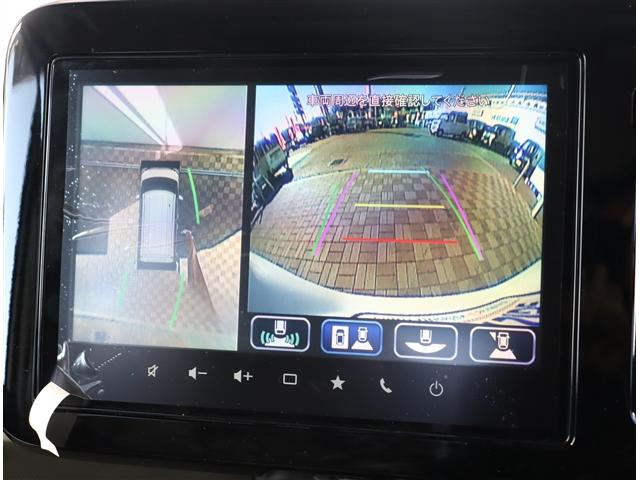 スペーシアカスタム ハイブリッドXSターボ メーカー9型ナビ アップルカープレイ フルセグ マルチユースフラップ 全方位カメラ 両側電動 HUD サーキュレーター ハーフレザーシート ステアヒーター LEDライト 15AW(7枚目)