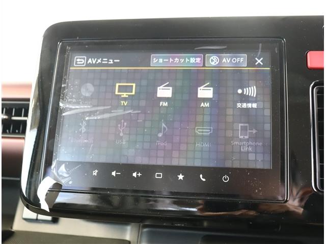 スペーシアカスタム ハイブリッドXSターボ メーカー9型ナビ アップルカープレイ フルセグ マルチユースフラップ 全方位カメラ 両側電動 HUD サーキュレーター ハーフレザーシート ステアヒーター LEDライト 15AW(10枚目)