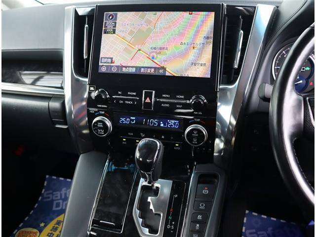 アルファードハイブリッド ＳＲ　Ｃパッケージ　モデリスタエアログリル　マフラー　シグネチャーイルミ　ブリッツ車高調　３眼ＬＥＤ　メーカーＪＢＬツインナビ　ＨＤＭＩ　全方位カメラ　ＥＴＣ　サンルーフ　黒革エアー　デジタルミラー　フットイルミ　両電動（8枚目）