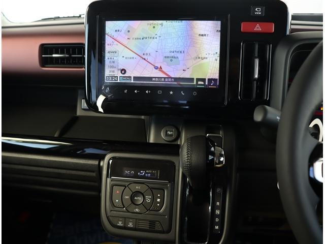 スペーシアカスタム ハイブリッドXSターボ メーカー9型メモリーナビ アップルカープレイ フルセグ HUD 全方位カメラ LEDライト シートヒーター 両側電動 マルチユースフラップ ハーフレザー ステアヒーター セーフティSサポート(8枚目)