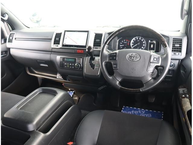 ハイエースバン スーパーGL ダークプライムII 8型ナビ フルセグ ブルートゥース Bカメラ ETC ドラレコ 社外15AW 両側電動 LEDライト デジタルインナーミラー ハーフレザーシート コンビハン スマートキー セーフティセンス クリソナ(7枚目)