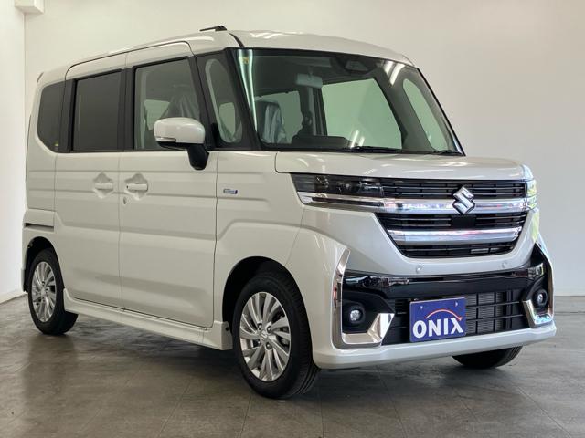 スペーシアカスタム ハイブリッドGS 届出済未使用車 衝突被害軽減システム スマートキー マイルドハイブリッド LEDランプ USB電源ソケット(Type-A/C) 片側電動スライドドア 電動パーキングブレーキ 運転席シートヒーター(3枚目)