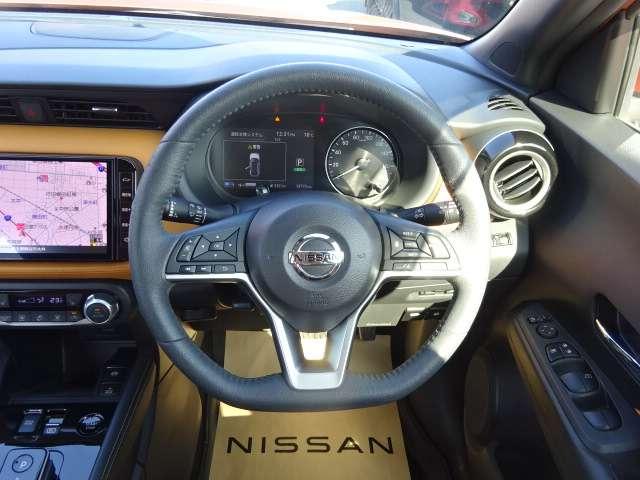 キックス １．２　Ｘ　ツートーン　インテリアエディション　（ｅ－ＰＯＷＥＲ）　プロパイ　スマートミラー　シートヒーター　レーダークルーズ　被害軽減ブレーキ　ＬＥＤヘッドライト　アラウンドビューモニター　インテリジェントキー　ドラレコ　ＥＴＣ　メモリ－ナビ　エアコン　パワステ　キーレス　パワーウィンドウ　ＡＢＳ　車線逸脱（5枚目）