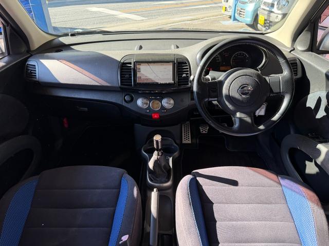 マーチ １２ＳＲ　後期型５速オ－テックチュ－ン専用マフラ－・足回り・エアロ・アルミ・内装・テ－ルクロスバ－・ナビ・キ－レス・ＥＴＣ車重９６０キロＣＲ１２ＤＥエンジン当社下取車（42枚目）