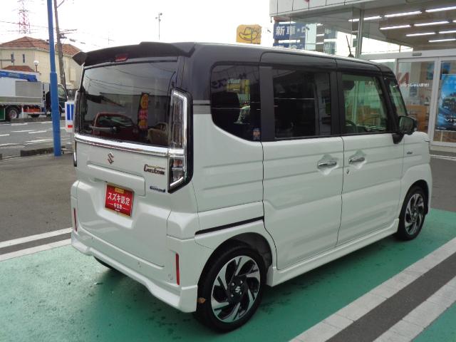 スペーシアカスタム ！先行初売！４ＷＤ　ＨＹＢＲＩＤ　ＸＳターボ　　全方位ナビ　スライドドア　純正ナビ　プッシュスタート　シートヒーター　オートエアコン　スズキセーフティーサポート　４ＷＤ　衝突被害軽減システム　アイドリングストップ　衝突安全ボディ　盗難防止システム（11枚目）