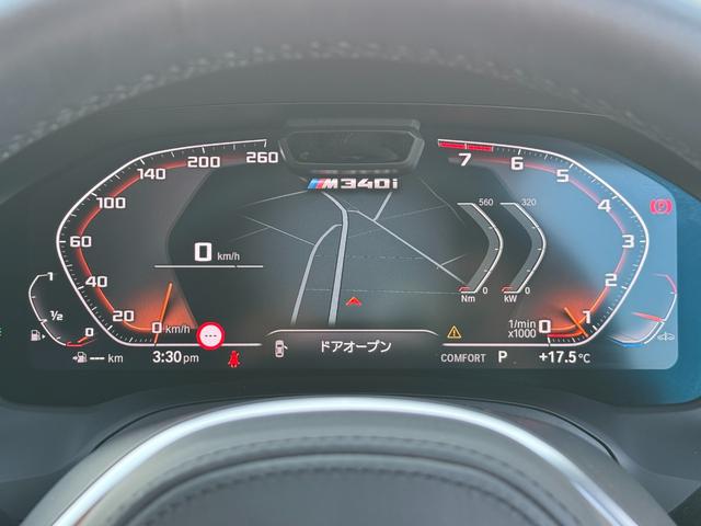 3シリーズ M340i xDrive ヴァーネスカ黒レザー シートヒーター ハーマンカードン 19インチAW レーザーライト ヘッドアップD ACC Mブレーキ Dアシスト タッチパネルナビ TV アップルカープレイ 全周囲カメラ 禁煙車(26枚目)