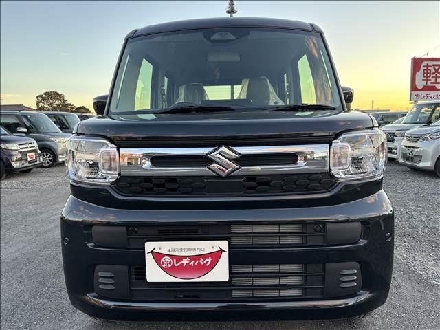 スペーシア ハイブリッドG 届出済未使用車 スズキセーフティサポート 横滑り防止装置 両側スライドドア オートエアコン オートライト プッシュスタート スマートキー パワーウインドウ アイドリングストップ 禁煙車 修復歴無(2枚目)