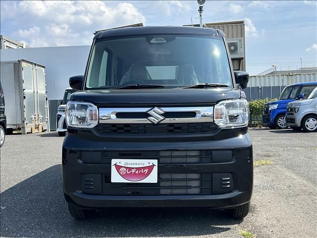 スペーシア ハイブリッドG 届出済未使用車 スズキセーフティサポート 横滑り防止装置 両側スライドドア オートエアコン オートライト プッシュスタート スマートキー パワーウインドウ アイドリングストップ 禁煙車 修復歴無(2枚目)