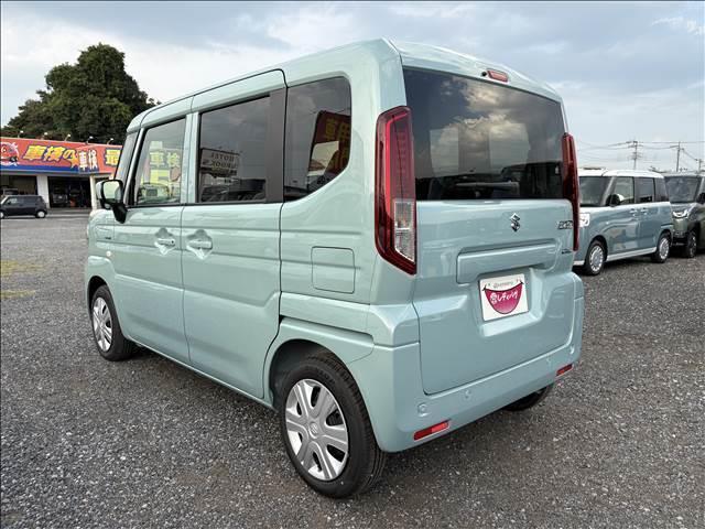 スペーシア ハイブリッドＧ　届出済未使用車　スズキセーフティサポート　横滑り防止装置　両側スライドドア　オートエアコン　オートライト　プッシュスタート　スマートキー　パワーウインドウ　アイドリングストップ　禁煙車　修復歴無（5枚目）