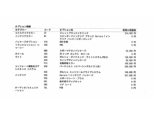 ９１１ ９１１カレラＴ　１オーナー　禁煙車　ガレージ保管　スポーツクロノ　ＰＤＬＳ　ライトデザインＰＫＧ　ナビ　リアカメラ　エントリードライブ　ＴインテリアＰＫＧ　２０インチホイール　ハーフレザー　ＥＴＣ（7枚目）