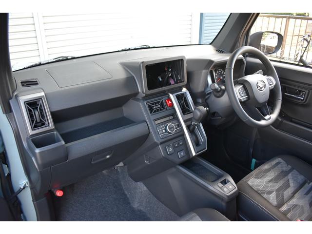 タフト G ダーククロムベンチャー 届出済未使用車 スマートアシスト サンル-フ ブレ-キ制御付誤発進抑制機能 レ-ンキ-プ 障害物センサ- シートヒーター クルーズコントロール プッシュスタート LEDヘッドライト 純正アルミホイール(40枚目)