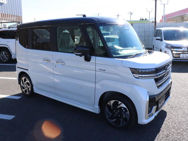 スペーシアカスタム ハイブリッドXS 届出済未使用車 純正9インチナビ 全周囲カメラ セーフティサポート 両側パワースライドドア クルーズコントロール クリアランスソナー 純正15AW シートヒーター プッシュスタート スマートキー(6枚目)