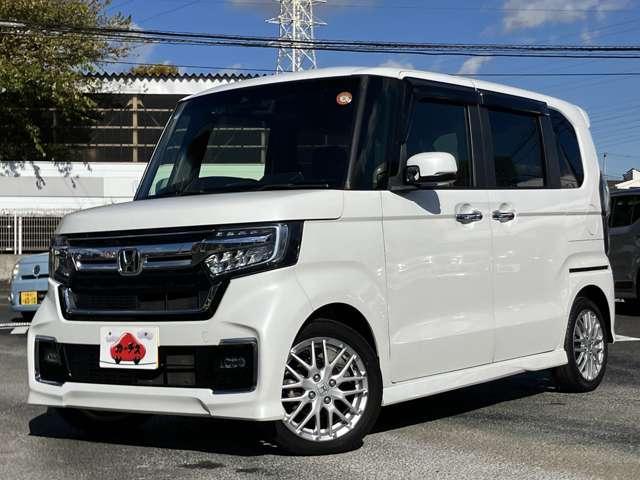Ｎ－ＢＯＸカスタム Ｌターボ　★車検Ｒ９年４月！！★社外メモリーナビ／フルセグＴＶ★ＢＬＵＥＴＯＯＴＨ★バックカメラ★ＬＥＤヘッドライト★ホンダセンシング★両側スライドドア★純正１５インチアルミ★黒ハーフレザー（3枚目）