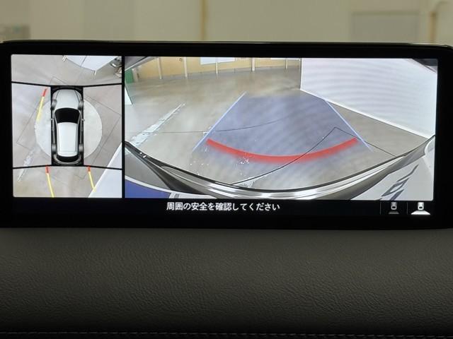 パノラミックビューモニターシステムが付いているので車の上から見た映像が確認できますよ。　一目で車両周辺の情報を確認できますが、直接安全をご確認下さい。