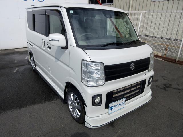 エブリイワゴン ＰＺターボスペシャル　ワンオーナー車　修復歴無し　社外フルエアロ　社外マフラー　ローダウン　両側パワースライド　メモリーナビ　ＴＶ　ＨＩＤオートライト　フォグ　プッシュスタート　オートエアコン　後席フルフラットシート（11枚目）