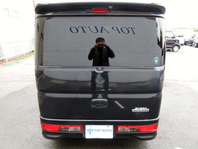 エブリイワゴン ＰＺターボ　パワースライドドア　プッシュスタート　スマートキー　衝突軽減ブレーキ　ＥＴＣ　ミラー型ドラレコ　電格ミラー　ＨＩＤオートライト　フォグ　社外スモークテール　５面スモークフィルム　後席フルフラット（5枚目）