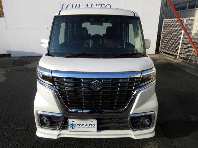 スペーシアカスタム ハイブリッドＸＳターボ　修復歴無し　純正８型メモリーナビ　フルセグ　Ｂｌｕｅｔｏｏｔｈ　ＥＴＣ　ドライブレコーダー　メッキグリル　ハーフレザーシート　シートヒーター　デュアルカメラブレーキ　両側電動スライド　ロールシェード（3枚目）