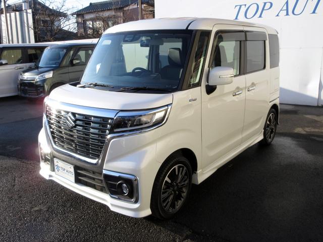 スペーシアカスタム ハイブリッドXS 修復歴無し 8インチメモリーナビ 地デジ バックカメラ ETC 前後ドライブレコーダー ブレーキサポート 両側電動スライドドア ハーフレザーシート シートヒーター プッシュスタート スマートキー(13枚目)