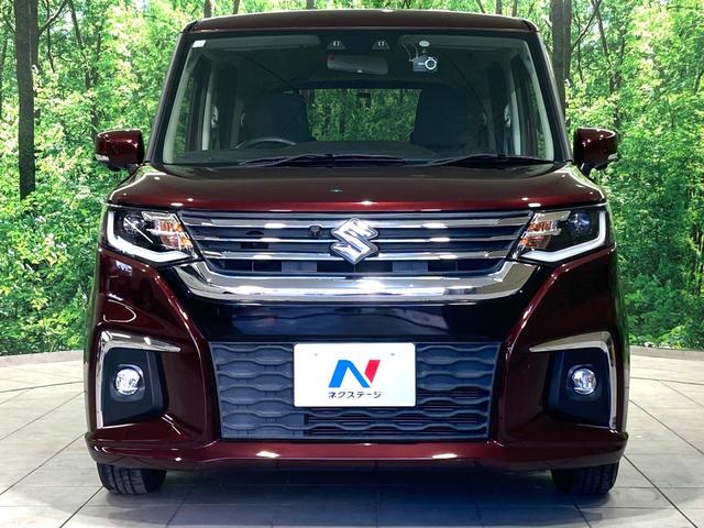 ソリオ ハイブリッドMZ メーカー9型ナビ 全周囲カメラ 両側電動スライドドア 衝突軽減 レーダークルーズコントロール LEDヘッドライト コーナーセンサー オートライト オートエアコン 革巻きステアリング スマートキー(14枚目)