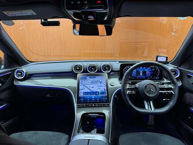 Ｃクラスステーションワゴン Ｃ２２０ｄ　ワゴンアバンギャルド　ＡＭＧライン　パノラマＳＲ　ベーシックＰＫＧ　１オーナー　ＨＵＤ　ナビ　３６０°カメラ　ＡＣＣ　ＢＳＭ　ハーフレザーシート　シートヒーター　パワーシート　パーキングアシスト　ＬＥＤヘッドライト　オートライト（4枚目）