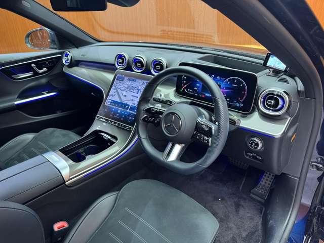Ｃクラスステーションワゴン Ｃ２２０ｄ　ワゴンアバンギャルド　ＡＭＧライン　パノラマＳＲ　ベーシックＰＫＧ　１オーナー　ＨＵＤ　ナビ　３６０°カメラ　ＡＣＣ　ＢＳＭ　ハーフレザーシート　シートヒーター　パワーシート　パーキングアシスト　ＬＥＤヘッドライト　オートライト（5枚目）