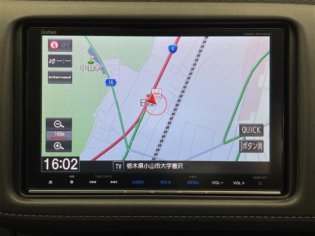 ヴェゼル ハイブリッドZ・ホンダセンシング 禁煙車 純正ナビ Bluetooth フルセグTV CD DVD SD バックカメラ ホンダセンシング オートクルーズコントロール 前後ドライブレコーダー 純正アルミホイール付きサマータイヤ積込(2枚目)