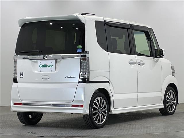 Ｎ－ＢＯＸカスタム ２トーンカラースタイル　ＧターボＳＳパッケージ　禁煙車　純正ナビ　フルセグＴＶ　Ｂｌｕｅｔｏｏｔｈ　ＣＤ　ＤＶＤ　バックカメラ　ＥＴＣ　シートヒーター　　両側パワースライドドア　ハーフレザーシート　パドルシフト　スマートキー　純正フロアマット（34枚目）