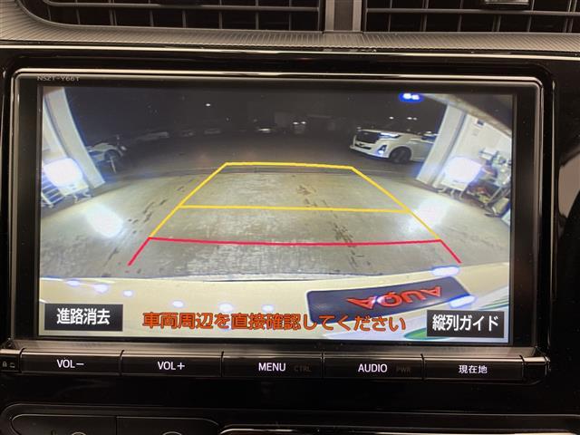 アクア クロスオーバー 純正ナビ フルセグTV Bluetooth バックカメラ コーナーセンサー ビルトインETC2.0 前方ドラレコ ハーフレザーシート シートヒーター ルーフレール オートライト 純正フロアマット(4枚目)