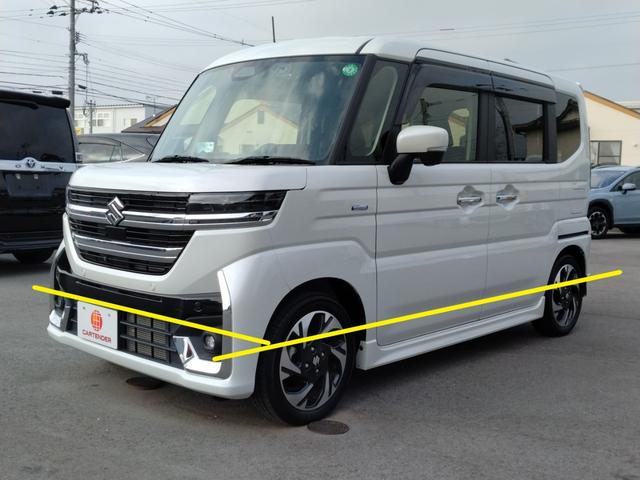 スペーシアカスタム ハイブリッドＸＳ　１２ヵ月走行距離無制限ＣＡＲＴＥＮＤＥＲ保証　全方位モニター付メモリーナビゲーション，スズキコネクト対応通信機装着車　デュアルセンサーブレーキサポートＩＩ　両側パワースライドドア　ＥＴＣ（4枚目）