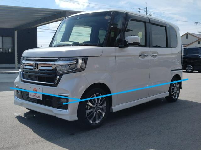 Ｎ－ＢＯＸカスタム Ｌ　１２ヵ月走行距離無制限ＣＡＲＴＥＮＤＥＲ保証　Ｈｏｎｄａ　ＳＥＮＳＩＮＧ　オートリトラミラー　両側パワースライドドア　ナビ　テレビ　バックカメラ　ドライブレコーダー　ルーフコンソール（4枚目）
