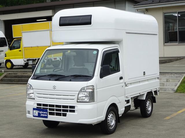 キャリイトラック 移動販売車　キッチンカー　ケータリングカー　ベース車　ベース車　左・販売窓口　後ろ・出入口ドア　バンク部収納あり　クッションフロア　カスタムベース車　４ナンバー（22枚目）